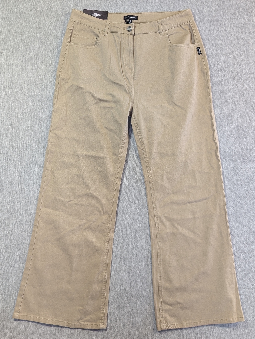 Silver Jeans Ashley Khaki Pants Women's 12 High Waisted Wide Leg